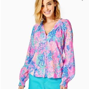 Lilly Pulitzer NWT Nolena top splendor in the sand size large $128